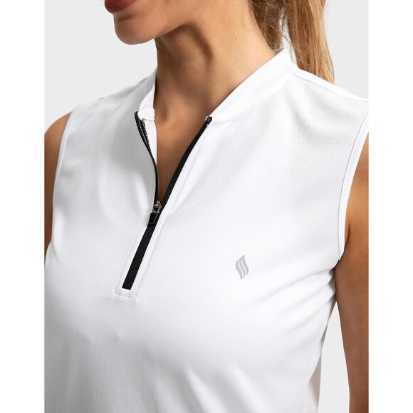 Women's Sleeveless Golf Shirt Polyester Medium Lightweight Quick Dry - Picture 3 of 6